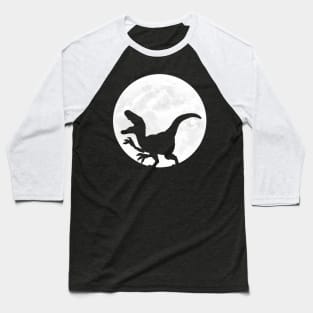 Velociraptor in Full Moon Baseball T-Shirt